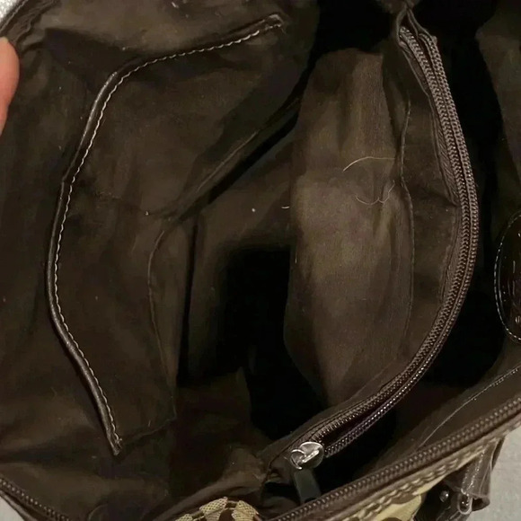 VTG ETIENNE AIGNER Brown Monogram Canvas Shoulder Tote - Picture 8 of 11